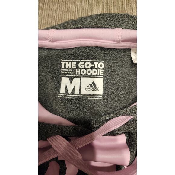 Adidas heathered gray fleece lined hoodie size M - Picture 2 of 9